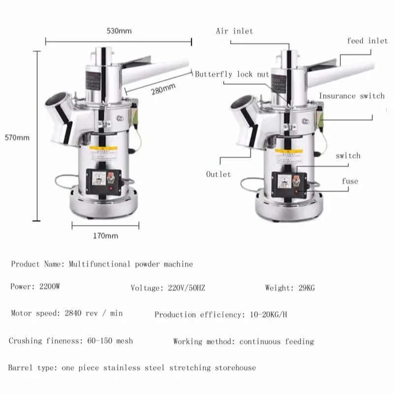 2025 جديد نوع التدفق الطاحن طحن معدات مطحنة آلة طاحونة مسحوق الحبوب طاحونة رقيق #6