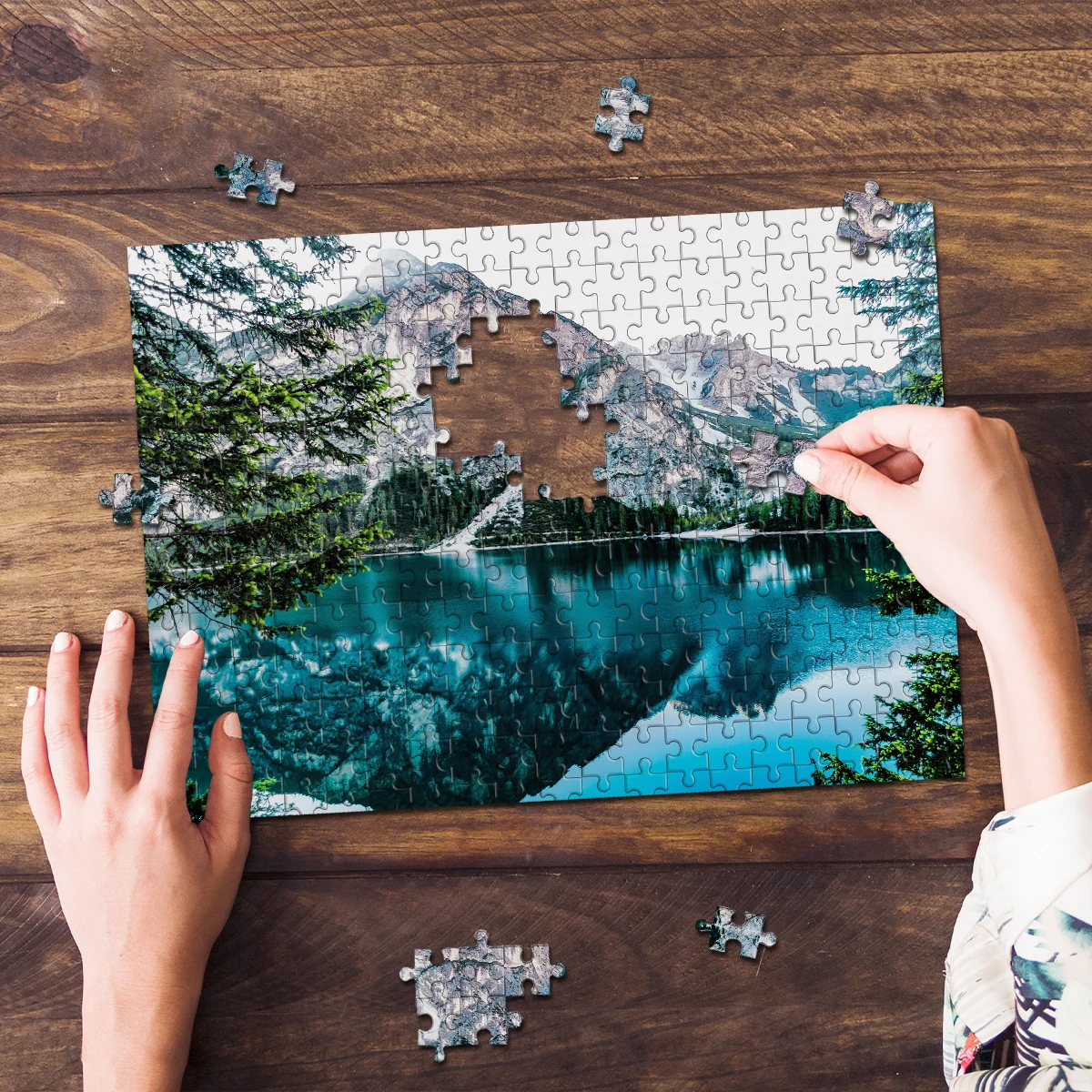 35/300/500/1043pcs Personalized Custom Photo Puzzle scenery Custom Photo Portrait Puzzle Handmade Birthday Gift Custom Puzzle As