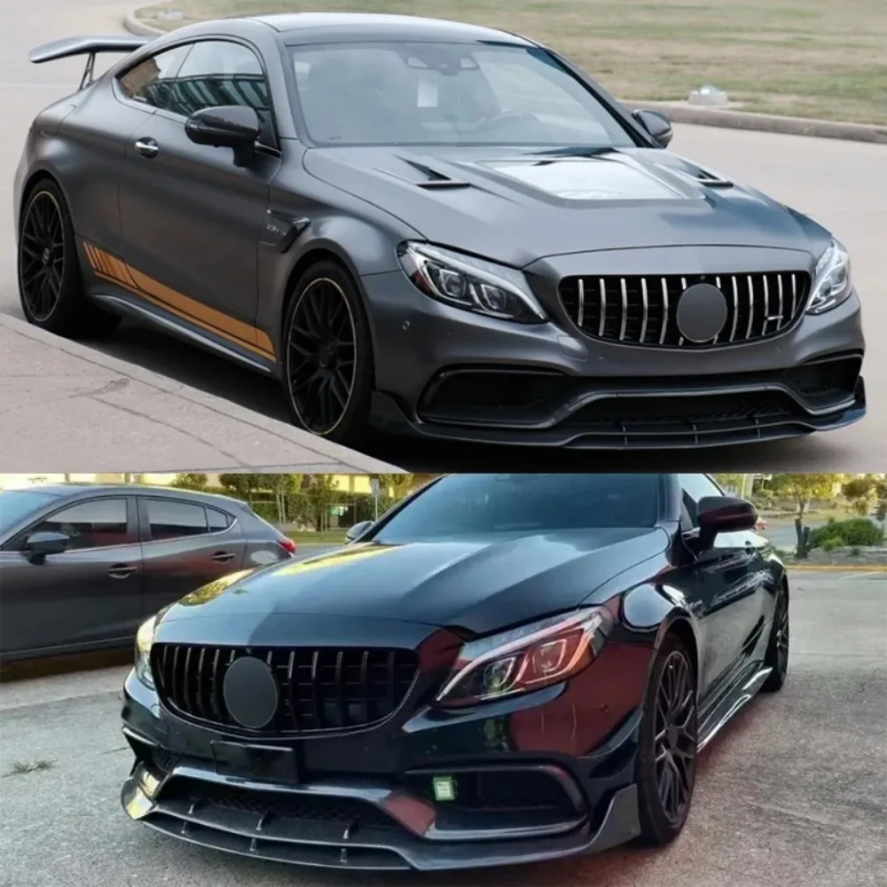 

Идеально подходящая передняя решетка бампера для Mercedes Benz W205 C63 C63S AMG 2015 2016 2017 2018, тюнинг-решетки из ABS-пластика