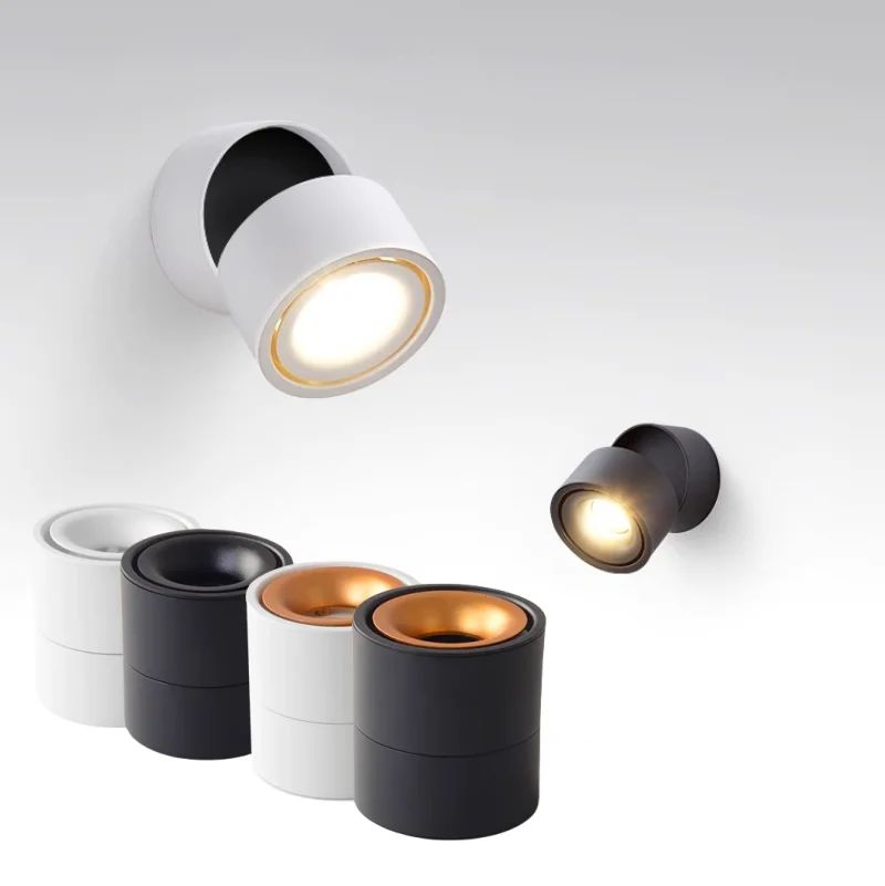 

Anti-glare Downlight Ceiling Spotlight Dimmable Bridgelux COB Spot Ceil Lamps Angle adjustable Rotating Surface Mounted AC85-265