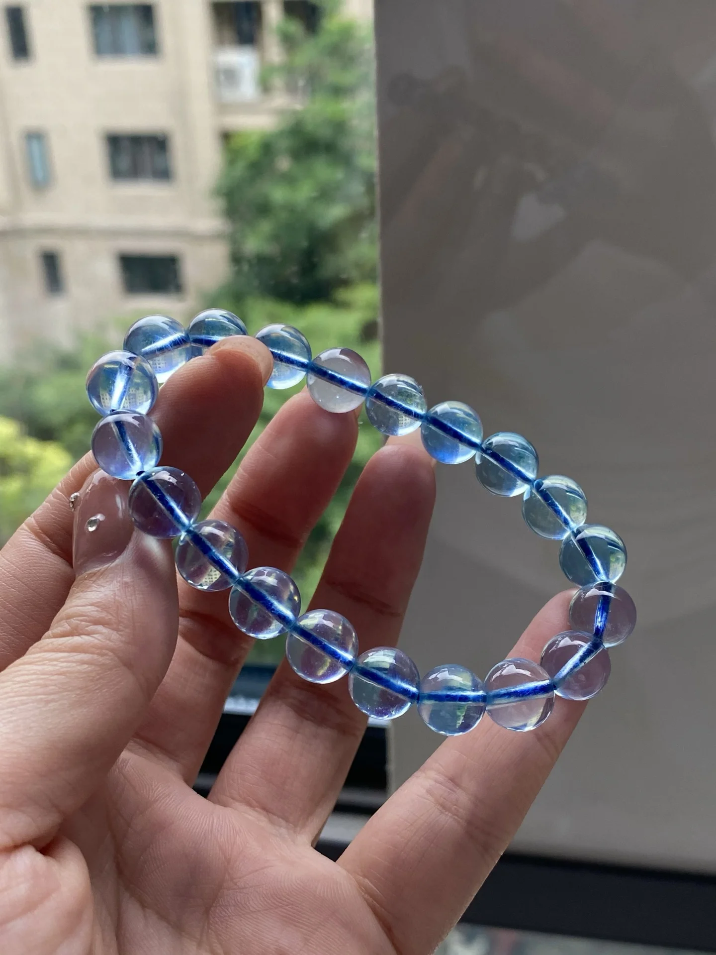 10mm Natural Blue Aquamarine Bracelet For Women Men Gemstone Love Gift Healing Crystal Round Beads Stone Jewelry Strands AAAAA