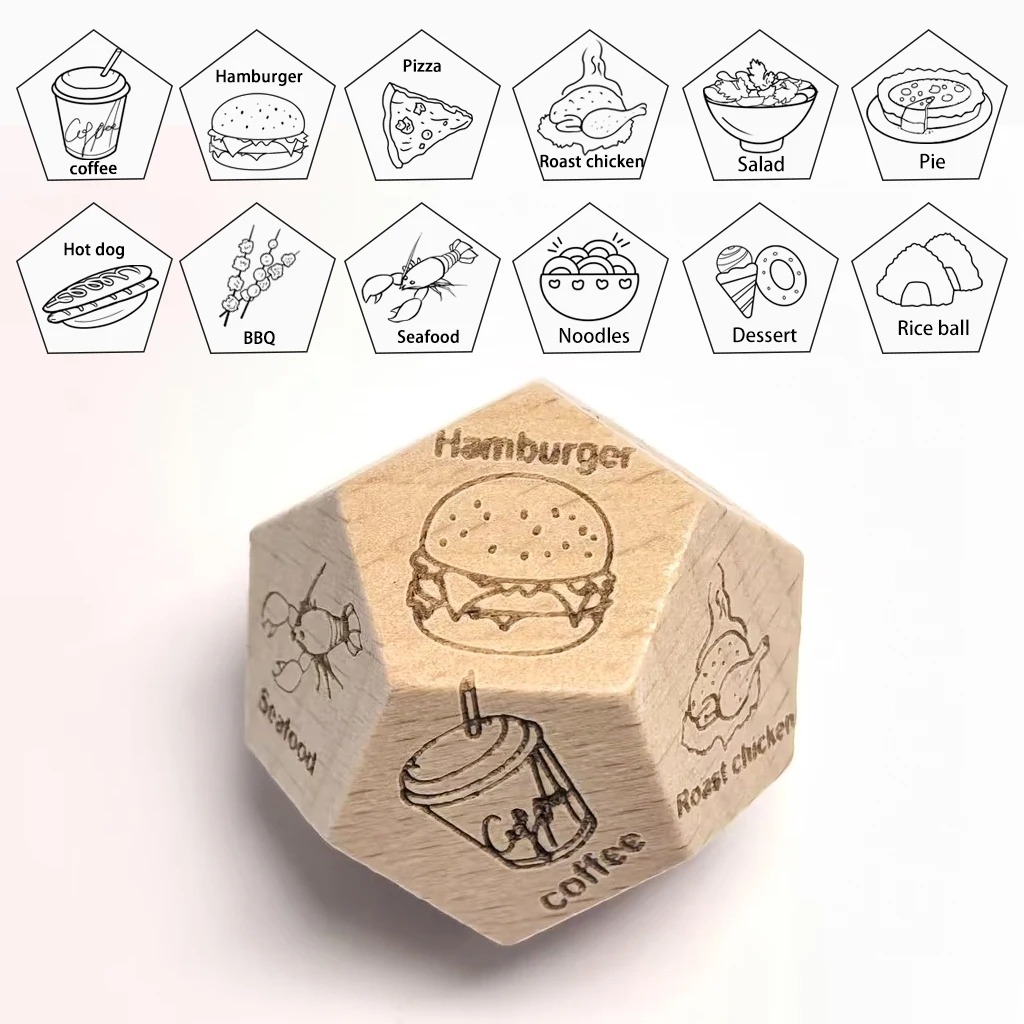Wooden Date Night Dice for Couples Fun Activity Decision Game Food Movie Surprise Challenge Christmas Valentines Gift