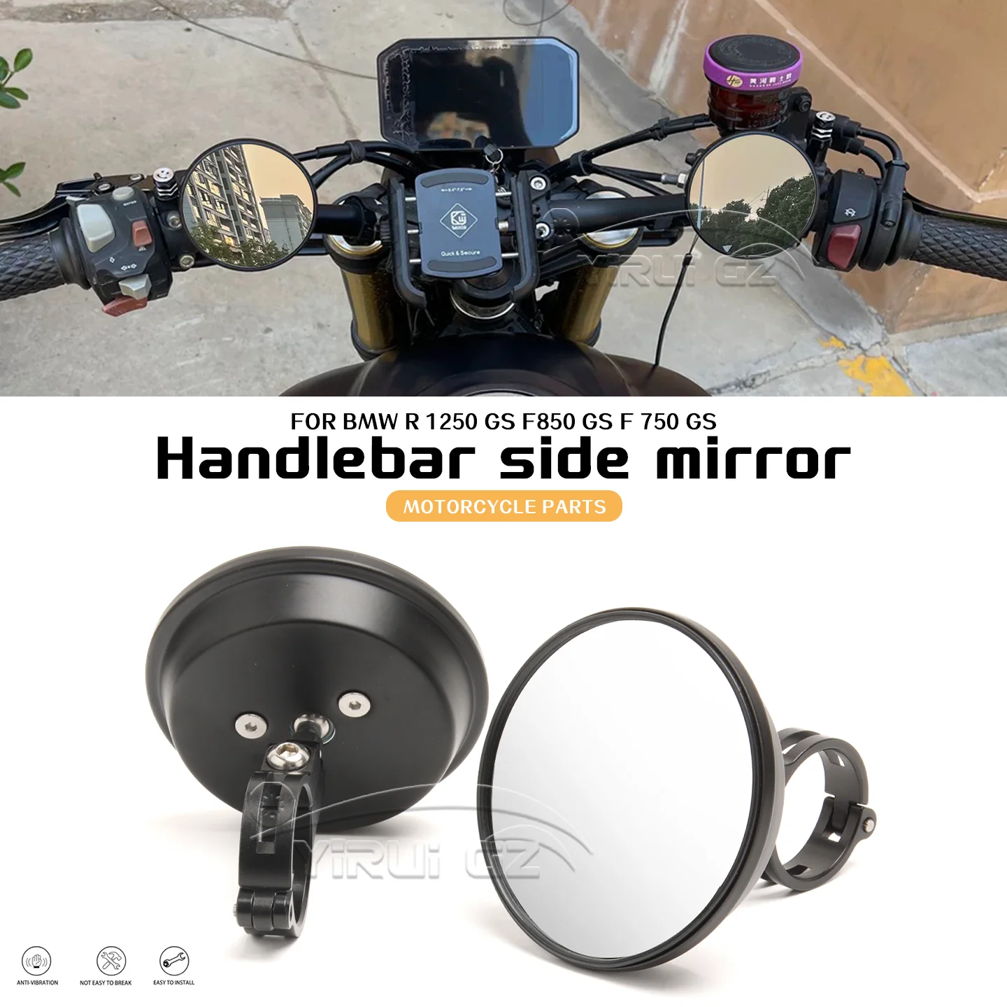 

Motorcycle Blind Spot Auxiliar Retrovisor For BMW R1250GS F850 GS F750GS Espelho Convexo Espelhos de grande angularpara R1250 GS