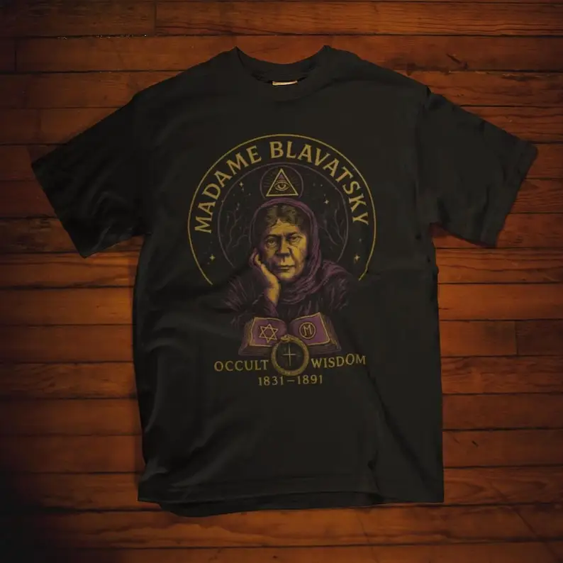 Madame Blavatsky T-Shirt Occult Wisdom Design, Gothic Esoteric Mystic Helena Blavatsky Tee Theosophy Spiritual Seekers T-shirt