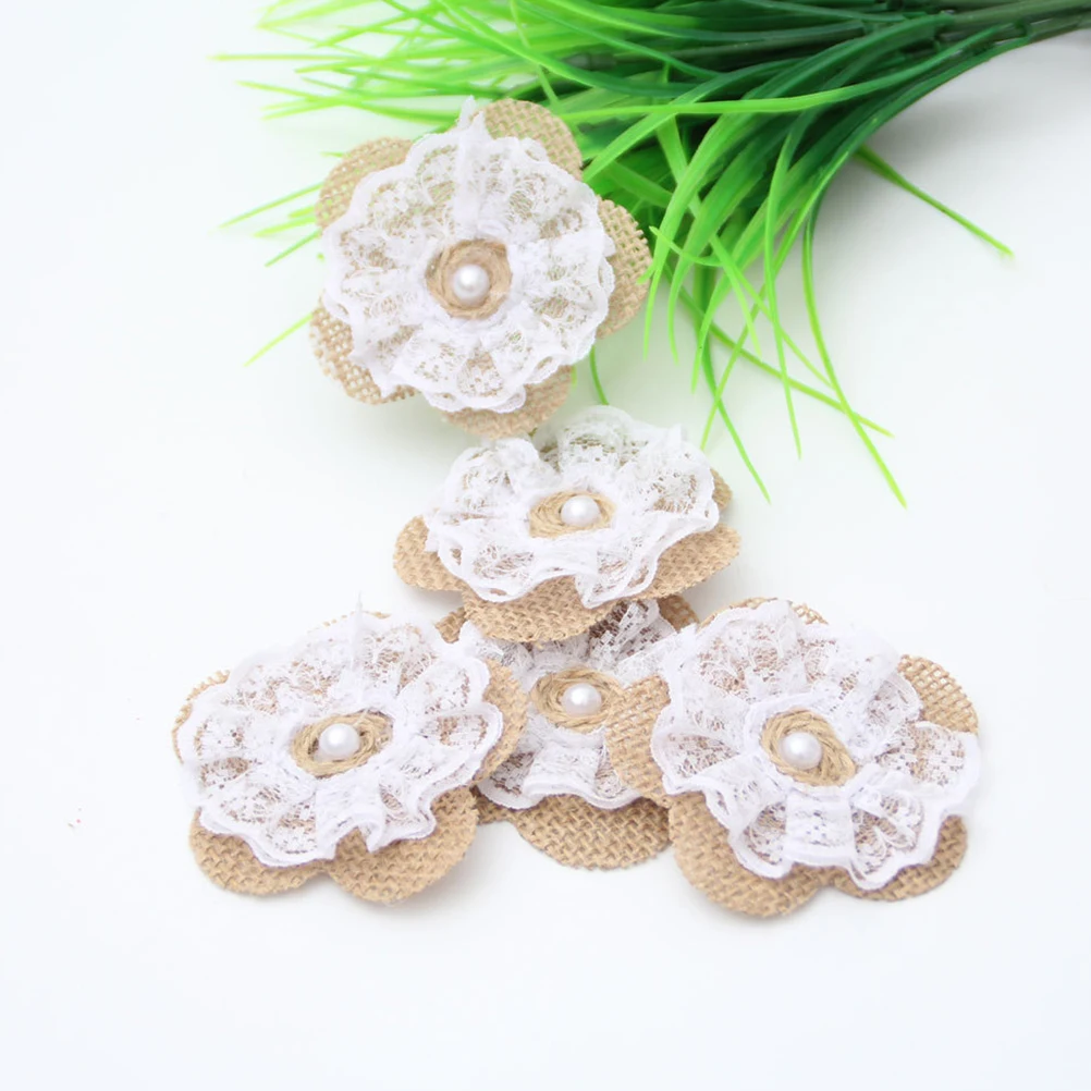 

12pcs Handmade Burlap Flowers Jute Fabric Rose Wedding Christmas Party Decoration Craft Making Shoe Hat Hair Bow Bag Table