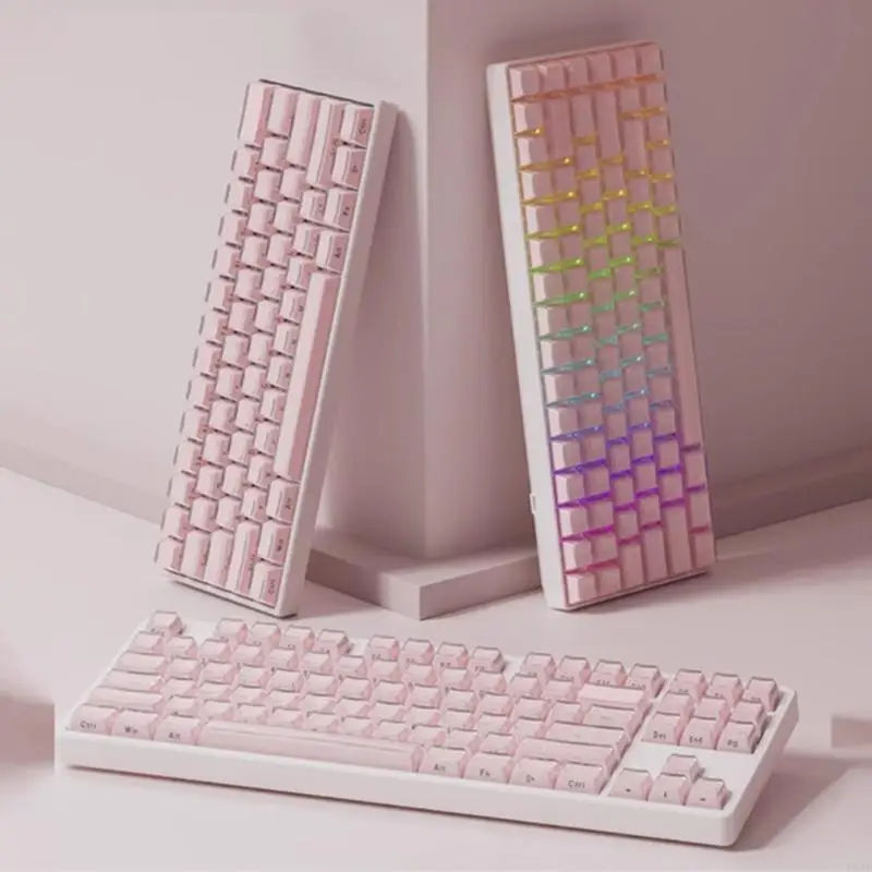 Crystal Jelly Side-Printed Keyboard Keycap Set, OEM Profile Mixed Material Build, 113-Key for Typing, Gaming, and F19E view 4