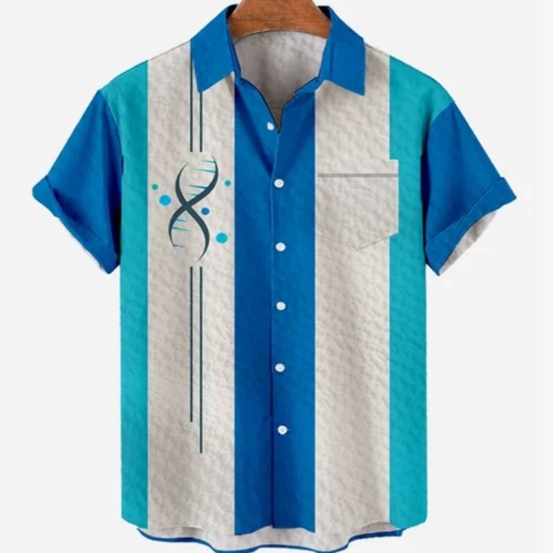 Chemise Hawaïenne Élégante et Décontractée pour Homme, Vêtement Vintage Personnalisé, avec Couture Solide, pour Document, Imprimé, Y2k, Été