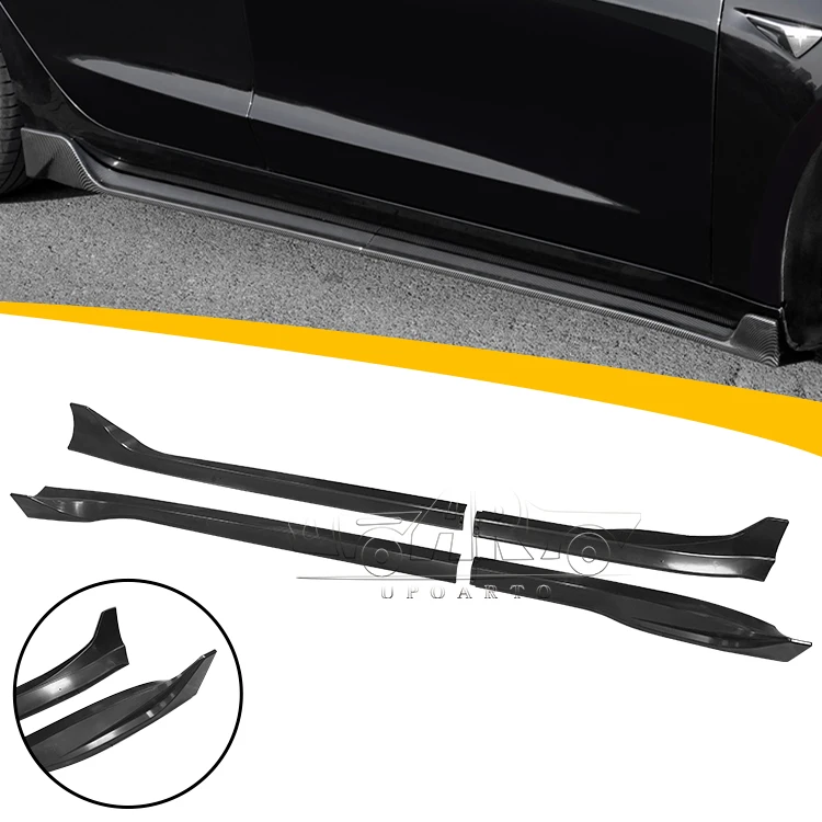 Accessories Factory ABS Carbon Fiber AERO Style Car Bumper Side Skirts for Model 3 2017 2018 2019 2020 2021 2022