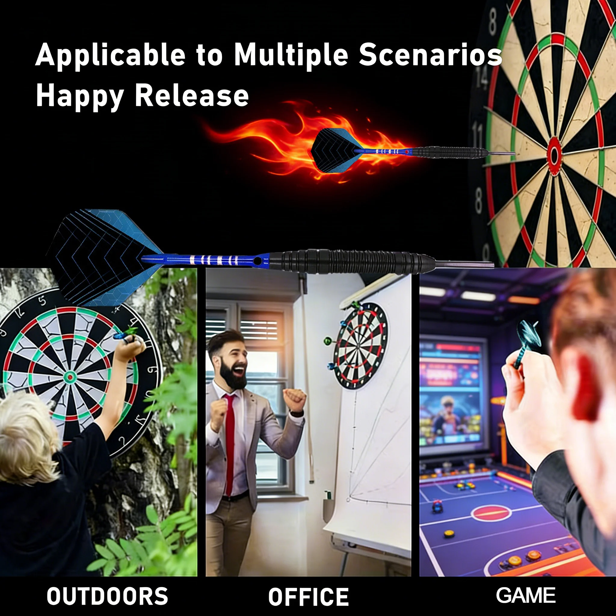 

Набор из 3 дротиков с металлическими наконечниками — дротики с овальным пластиковым кейсом для хранения, профессиональные иглы для турниров и домашнего использования