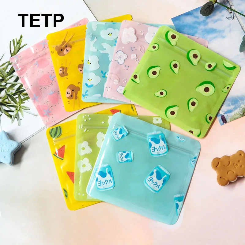 

TETP 100Pcs Candy Packaging Ziplock Bags Home Birthday Party Children's Day Gift Headdress Handmade Earring Ddecoration Favors