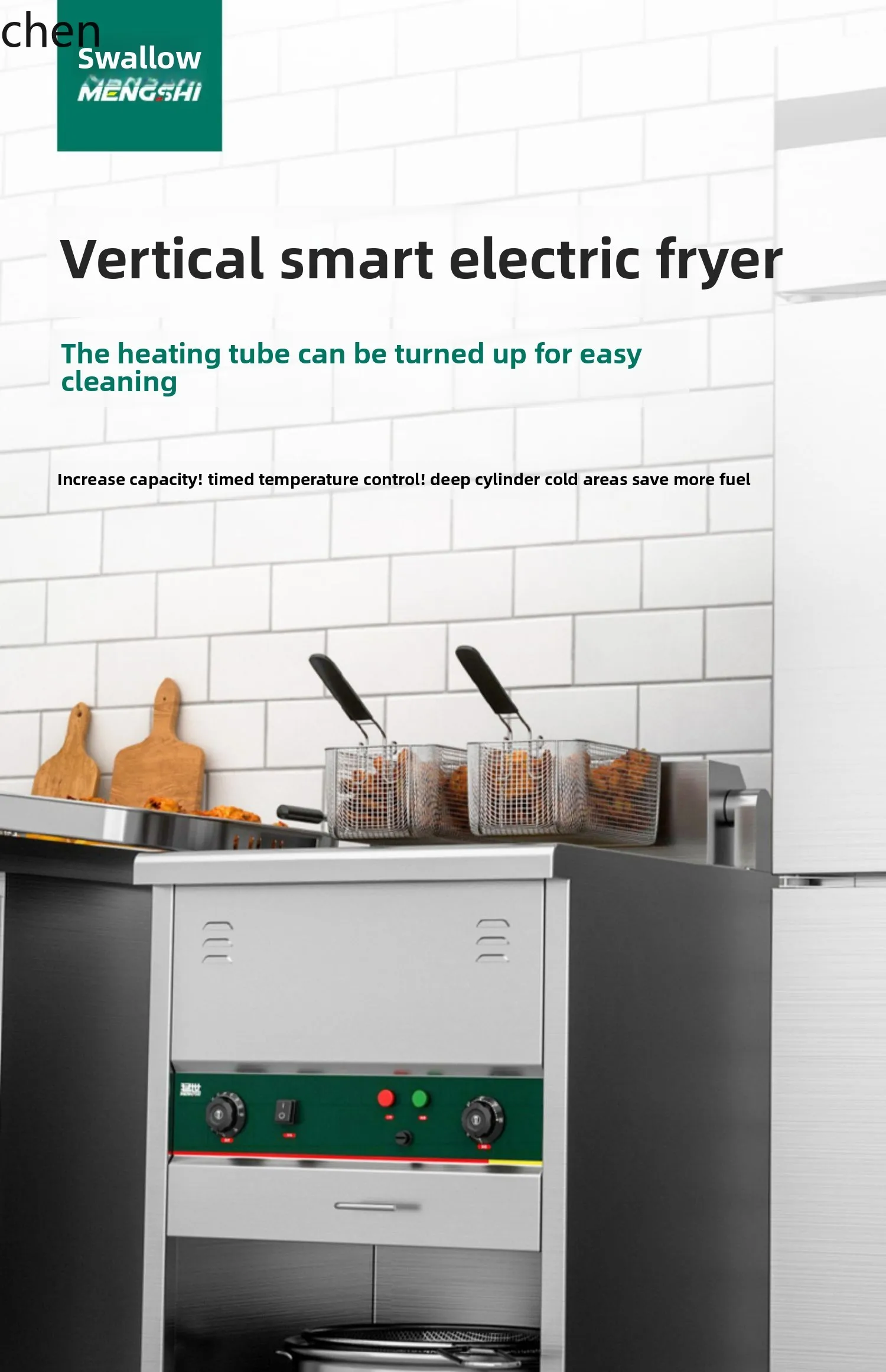 LXC   Fryer Electric Heating Large Capacity Chicken Chop Machine Frying Skewers Fritters Constant Temperature Electric Fryer