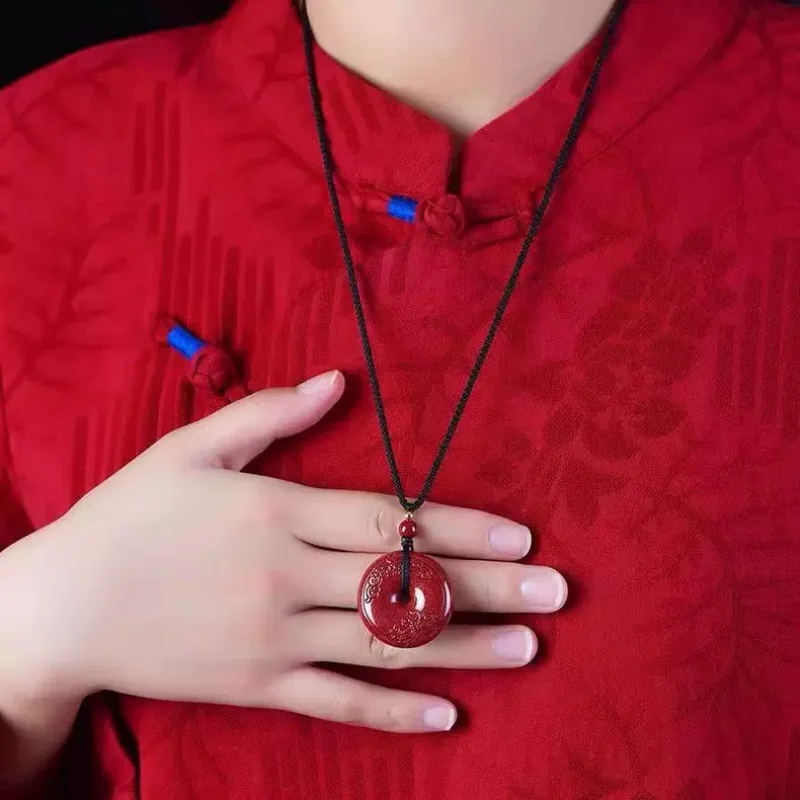 Genuine Auspicious Cloud Peace , Authentic Purple Gold Imperial Red Amulet Pendant