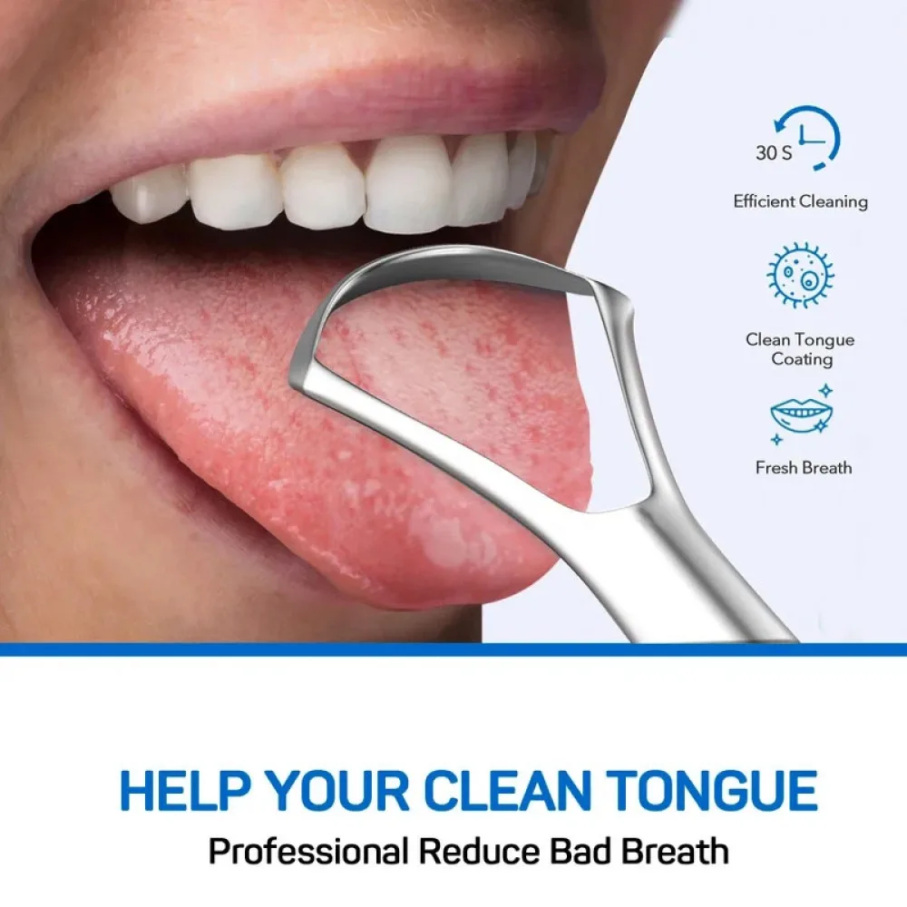 1,4pcs Tongue Coating Brush and Scraper, Eliminate Bad Breath, Freshen Breath, Gently Care for Gums, Design Dental Care