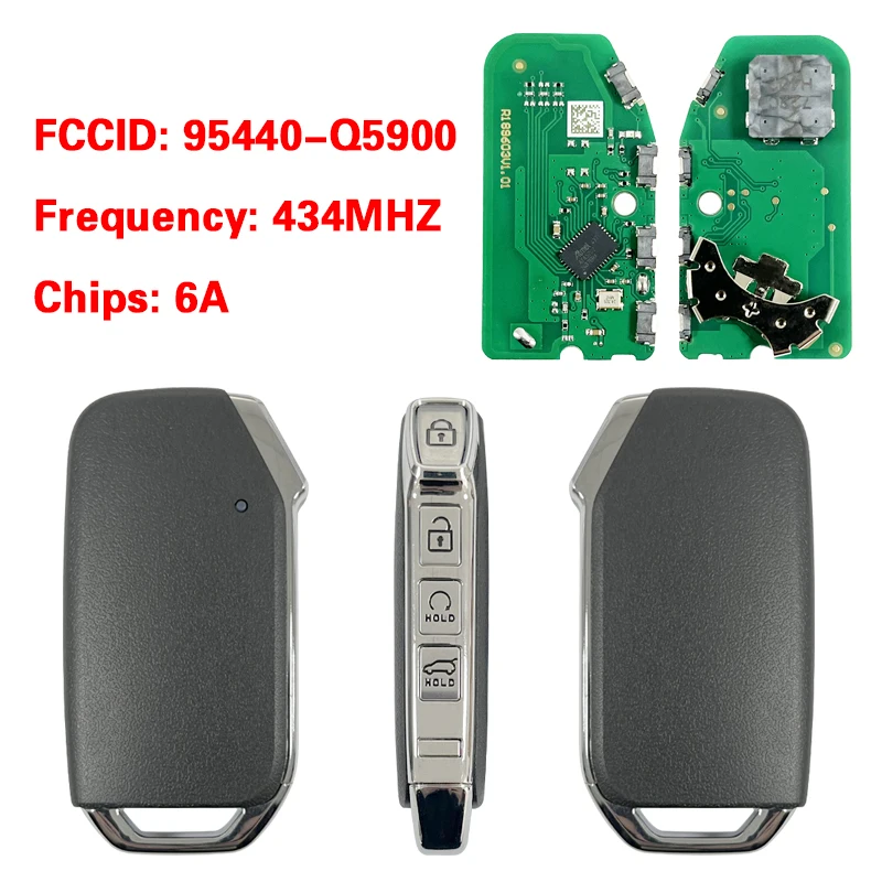 CN051251 Part Number 95440-Q5900 For Kia Seltos 2023 2024 Smart Car Key Remote 4 Buttons 433MHz 6A Chip Keyless Go With Blade