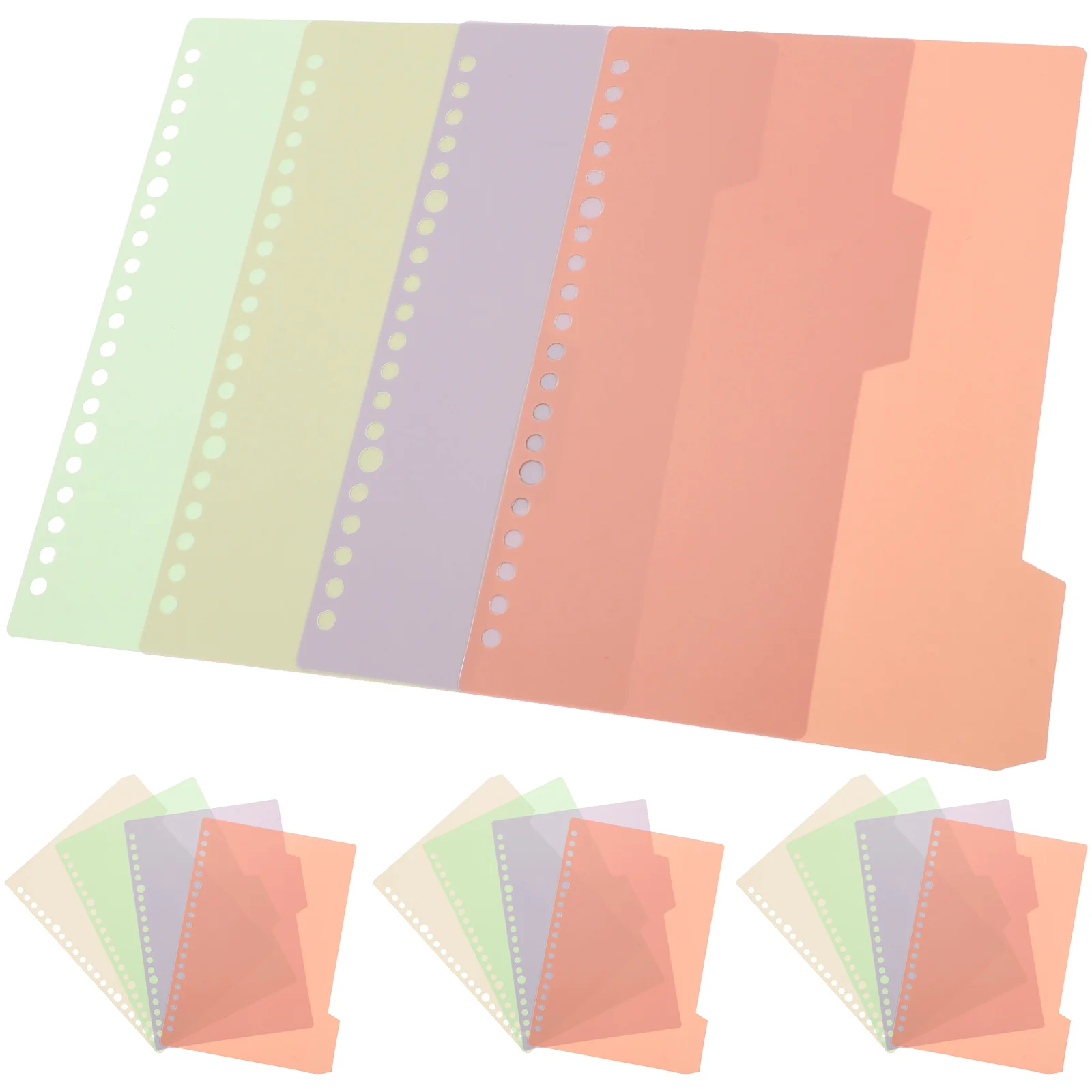 

10 set 10 Sets Writable Plastic Binder Dividers Clear Tabs for Notebooks Files Indexing Organizing Reports Presentations PP Hole