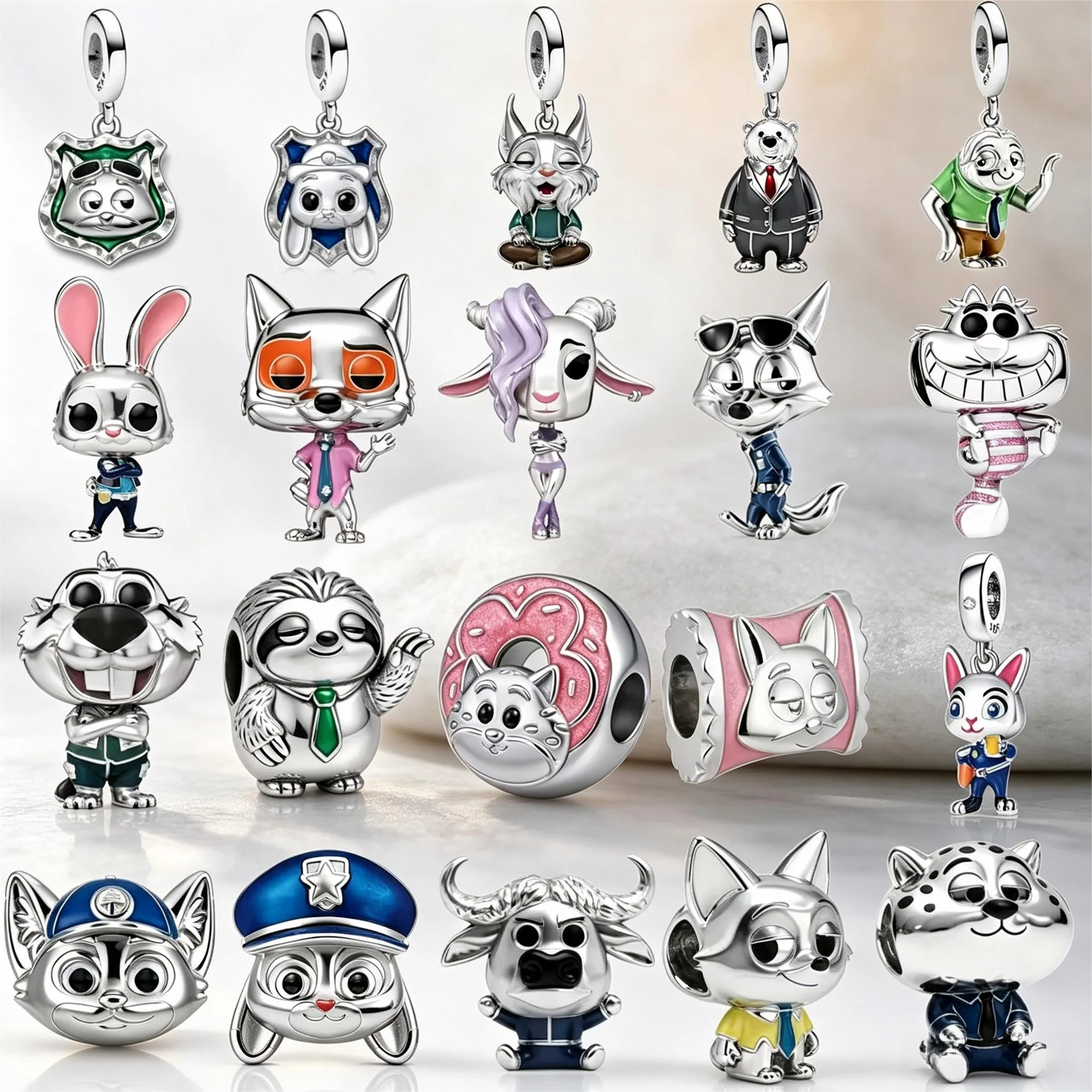 2026 Popular Rabbit Fox Antelope Leopard Cow Zoo Series Charm Bead Pendant Fit DIY Original Bracelet Necklace Cartoon Jewelry