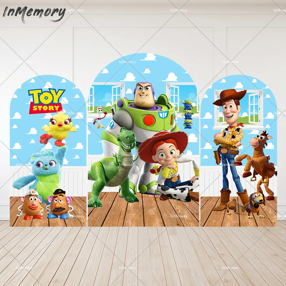 

Boy Birthday Toy Story Arch Backdrop Chiara Wall Cover Blue Sky White Clouds Newborn Baby Shower Photo Background Party Banner