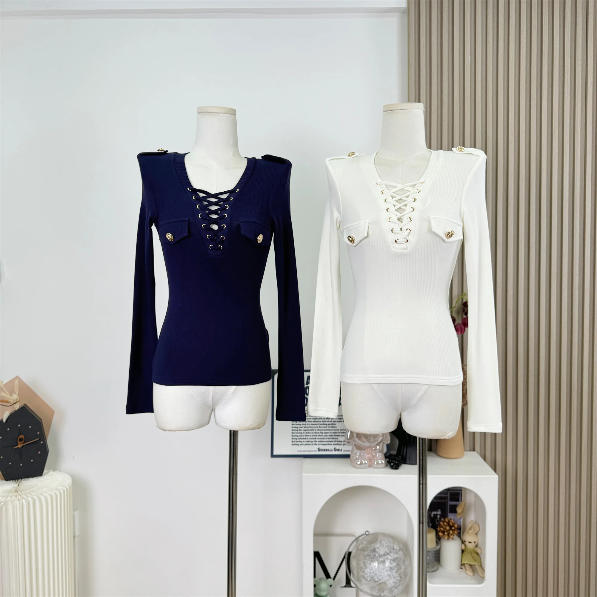 

Slim Fit Base Shirt Women's Fashion Design Knitted Solid Top Elegant Autumn New Arrival Soft Versatile Sweater F357