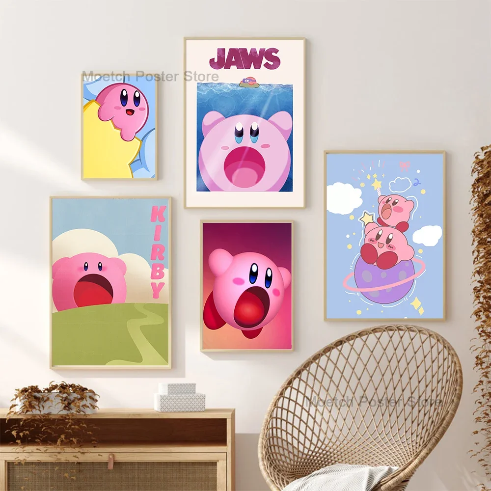 Modern Art Home Decoration Cute K-Kirbys Poster Decorative Painting Bedroom Bedside Wall Sticker Living Room Cafe Entrance Mural