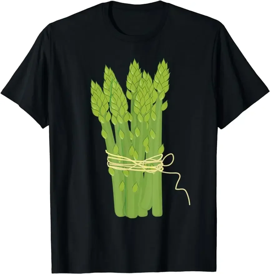 Graphic Custom Printed Women Men T-Shirt Green Asparagus Vegan Style for The Conscious Consumer harajuku Summer fashion style