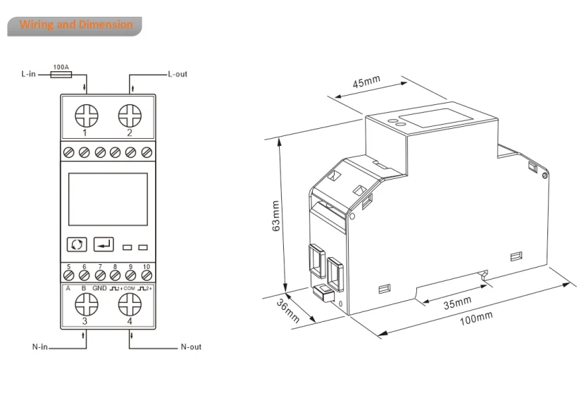 Eastron SDM230-Modbus electricity meter model PV Solar System Electricity Smart Meter Single-Phase Two Module DIN rail Meters