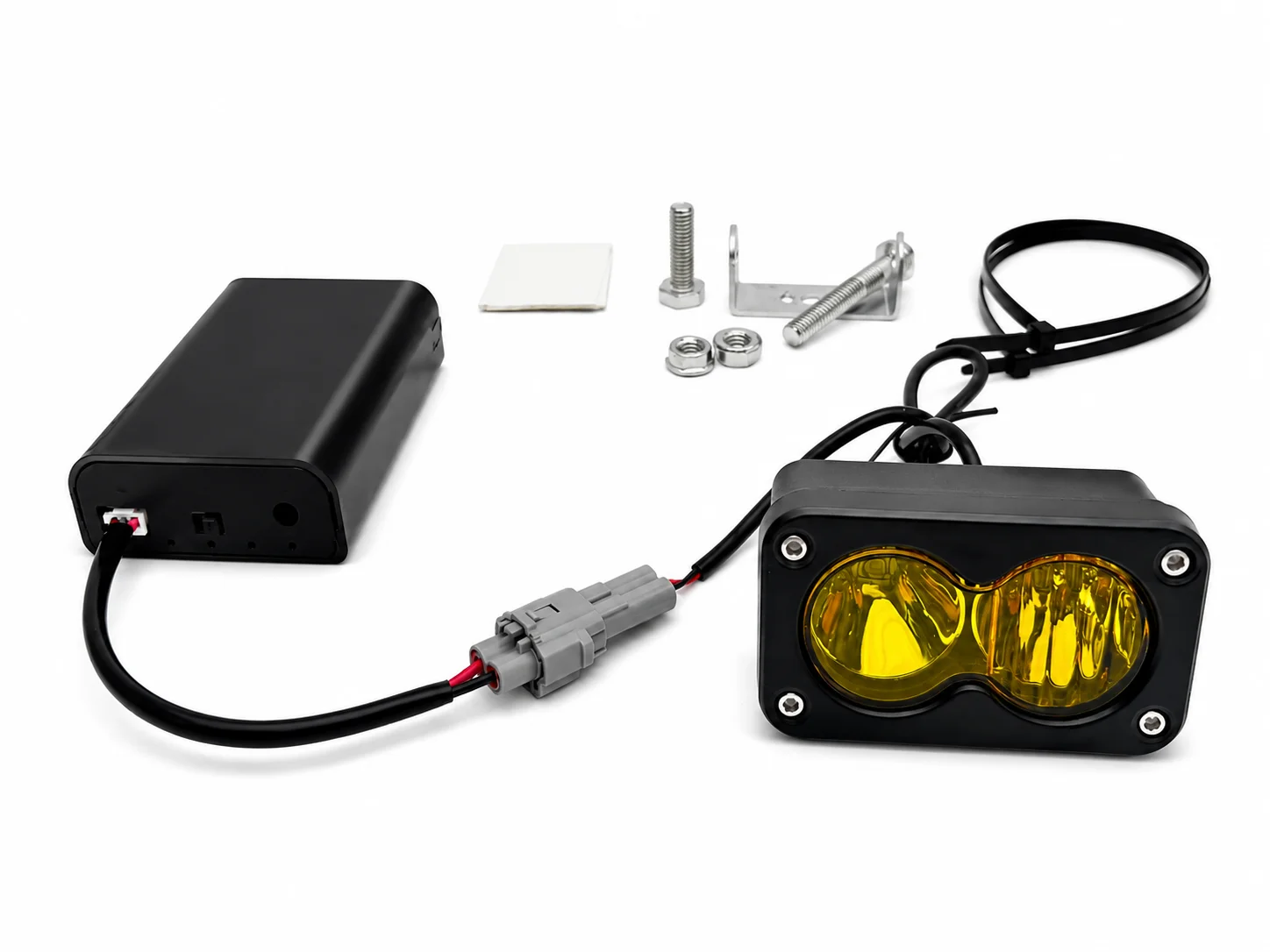 12V Rechargeable Battery Pack Front LED Headlamp Kit Plug & Play Motorcycle Lighting System for Dirt Bike MTB