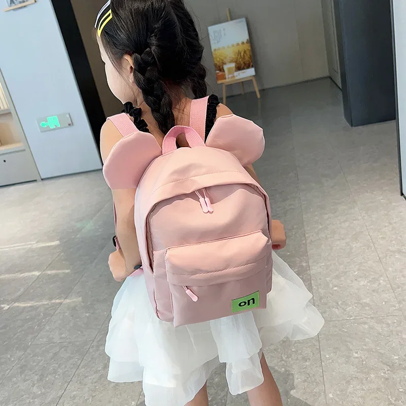 New kindergarten school bag children cartoon cute backpack solid color fashion travel backpack