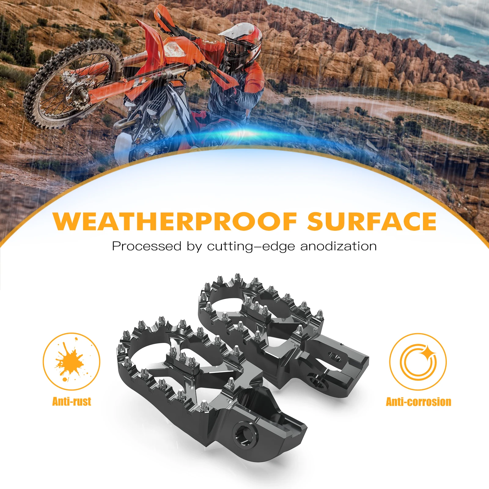 (EU-LAGER) Für KTM EXC 300 EXCF 350 XCW 300 2017-2023 SXF 450 XC-F 350 2017-2022 57mm Fußrasten für Husqvarna TE 300 – Detail 5