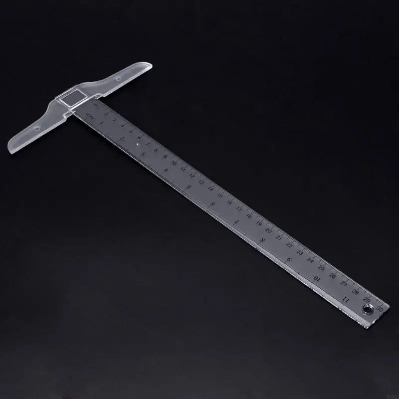 W8KB T-SQUARE RULER INCHES METRIC METRIK PENGURANGAN Lurus untuk alat pembuatan kerajinan
