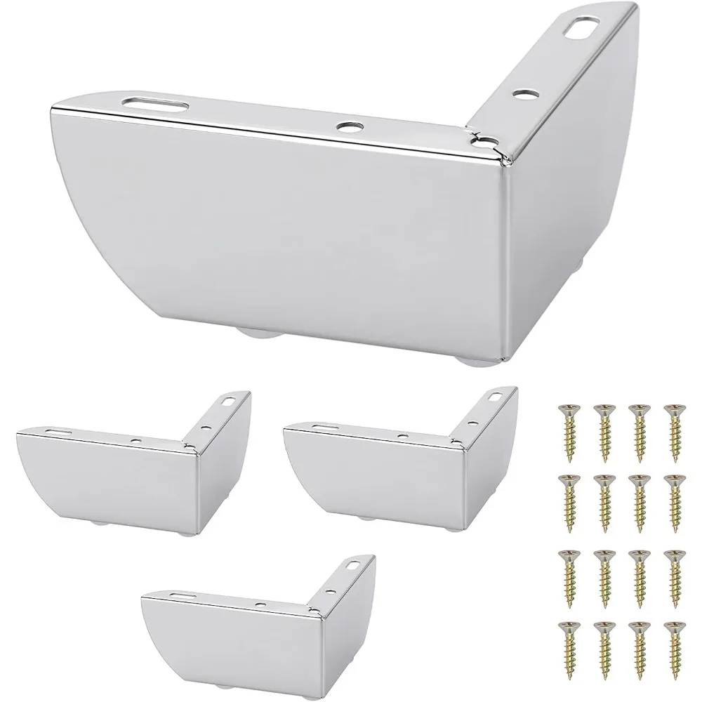 

4Pcs 5.5CM/2 Inch Modern Metal Furniture Sofa Cabinet Legs with Mounting Screws - DIY Replacement Legs Set for Furniture