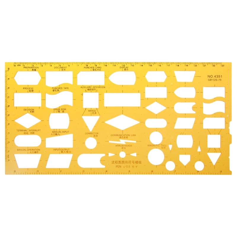 

Resin Flow Chart Symbol Drafting Template Ruler Stencil Measuring Tool Student Top Quality