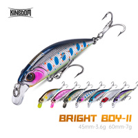 Kingdom Micro Fly Fishing Lures Minnow 3.6g 7g 45mm 60mm Sinking Noise System Artificial Hard Wobblers Bass Pike Fishing Bait