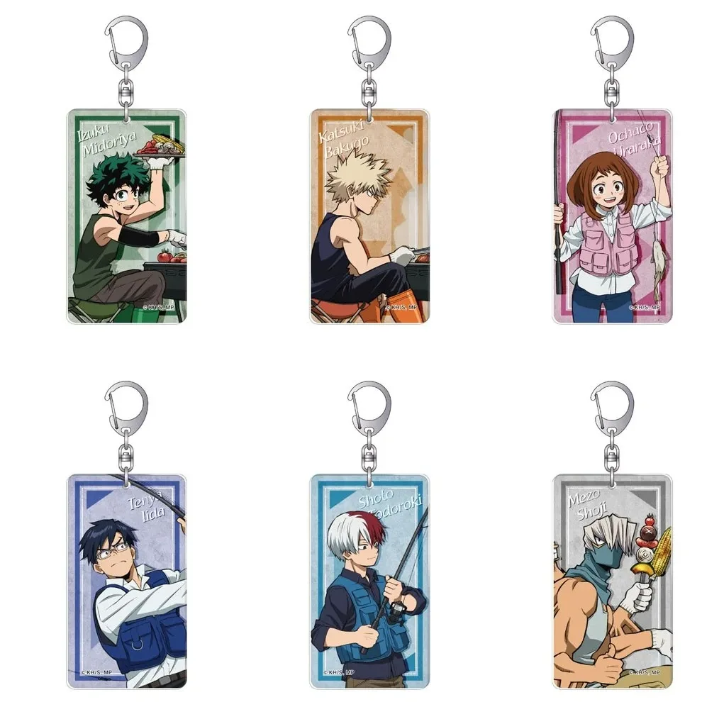 Anime Shoto Todoroki Tenya OCHACO URARAKA Keychain Doll Acrylic Keyring Pendant for Gift