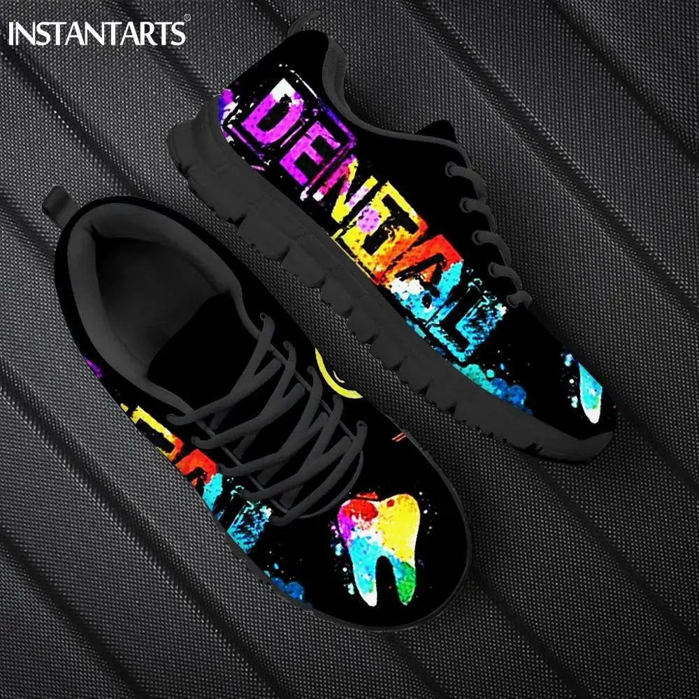 Sepatu kets bertali untuk pria wanita, sepatu Sneakers kasual motif kartun Galaxy Dental/gigi/dokter gigi, alas kaki motif kartun lucu untuk pria dan wanita