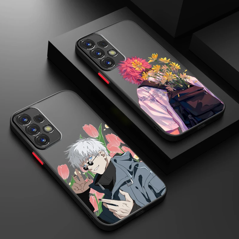 

J-Jujutsu K-Kaisen Gojos Frosted Translucent For Samsung Galaxy S24 S23 S22 S21 S20 FE S10 S9 S8 Plus Ultra Pro 5G Back