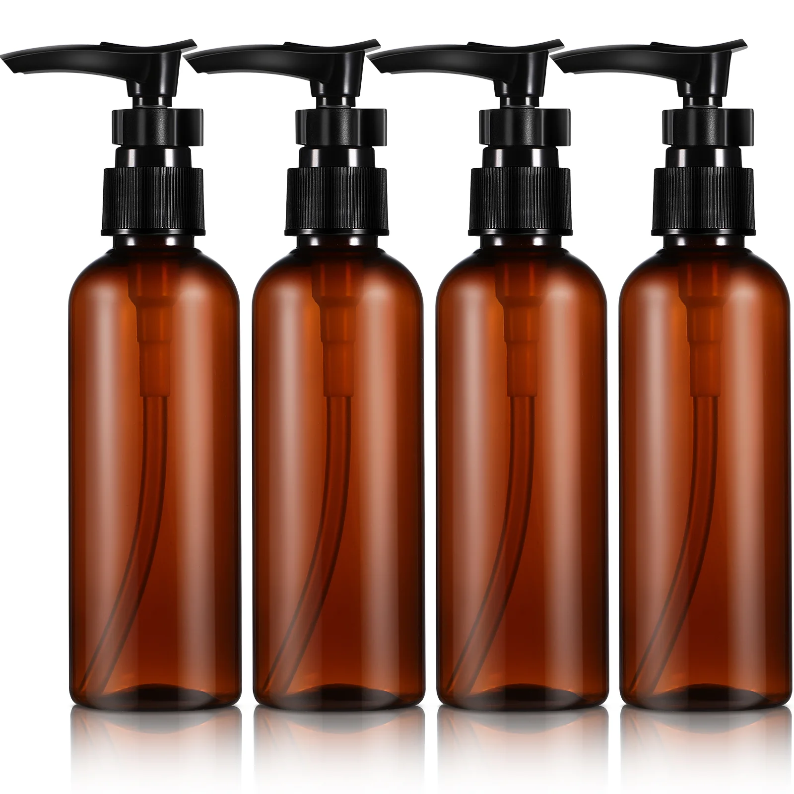 4 Pcs Dispenser Bottles Travel Pump Hand Lotion with Shampoo Refillable for Toiletries Liquid