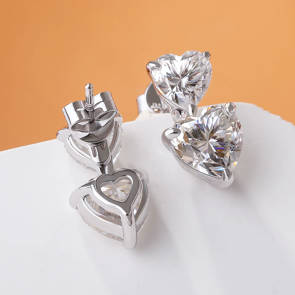 

Heart Cut Moissanite Drop Earrings For Women 3/6cttw Luxury Quality Lab Diamond GRA Certified S925 Sterling Silver Bride Jewelry
