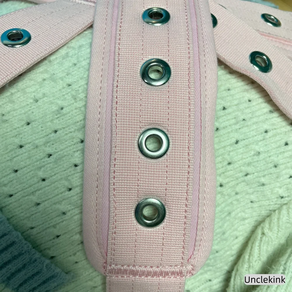 Magnetic Lock Pink Cotton Bed Restraint Shoulder Straps Set Adjustable Patient Safety Medical Bed Straps Hospital Care