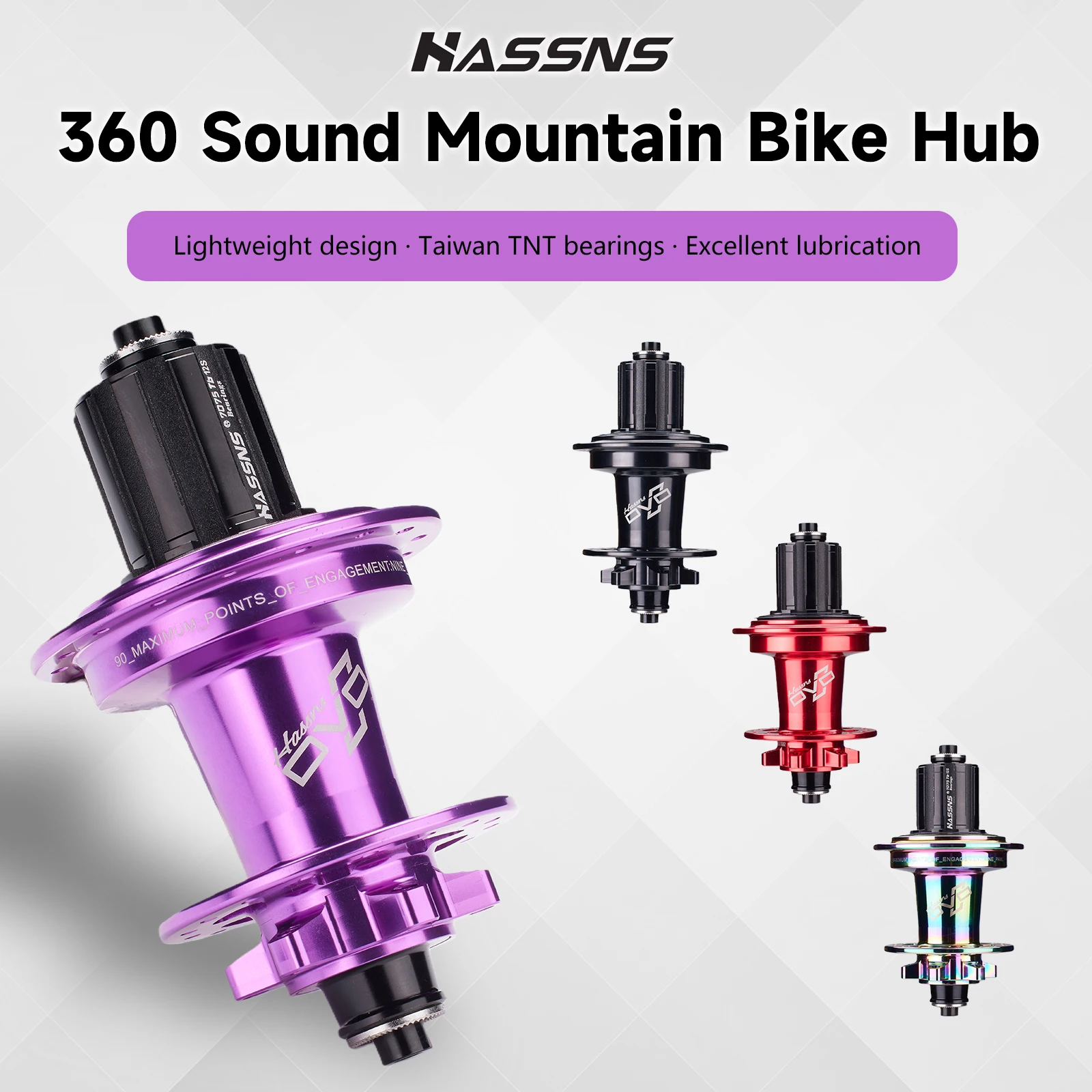 

HASSNS DVO9 Hub 360 Sound Mtb Cube 32 Holes Bearing Hub Rear Bicycle Bushings Mountain Bike 9 Paws Noisy Cube 8-12 Speed Cycling