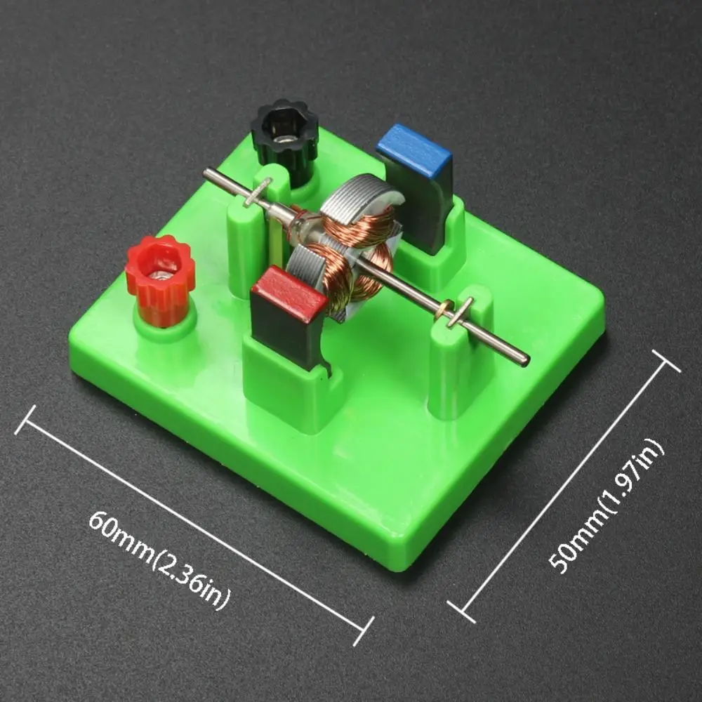 DIY Model DC Electrical Motor Model Green Color ABS+Metal Construction Physics Experiment Aids Electromagnetic Swing