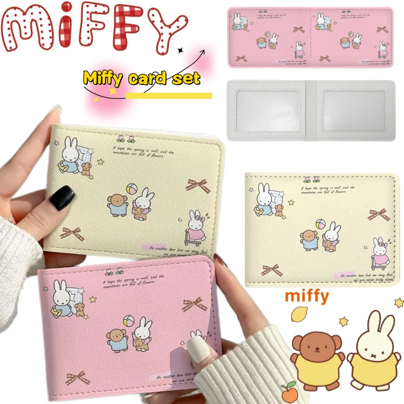 Neue Miffy-Kaninchen-Führerscheinhülle mit hochwertigem Anime-Cartoon-Print, niedlicher, mädchenhafter Kfz-Ausweishüllen-Schutz.