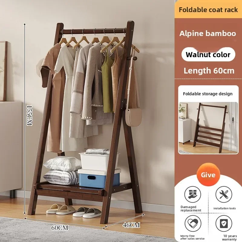 Internet Celebrity Folding Floor Hanger Bedroom Household Simple Coat Rack Drying Rack Hat Clothes Rack Household Goods