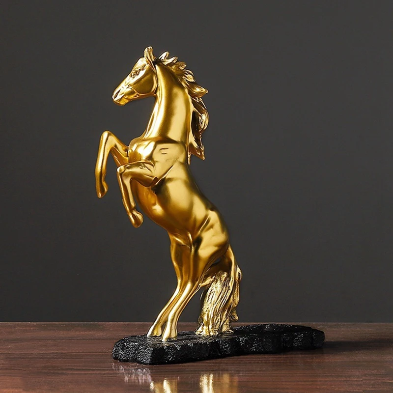 Resin Horse Wine Rack Figurines Horse Bottle Holder Storage Decoration Accessorie Collection Interior Home Item Golden