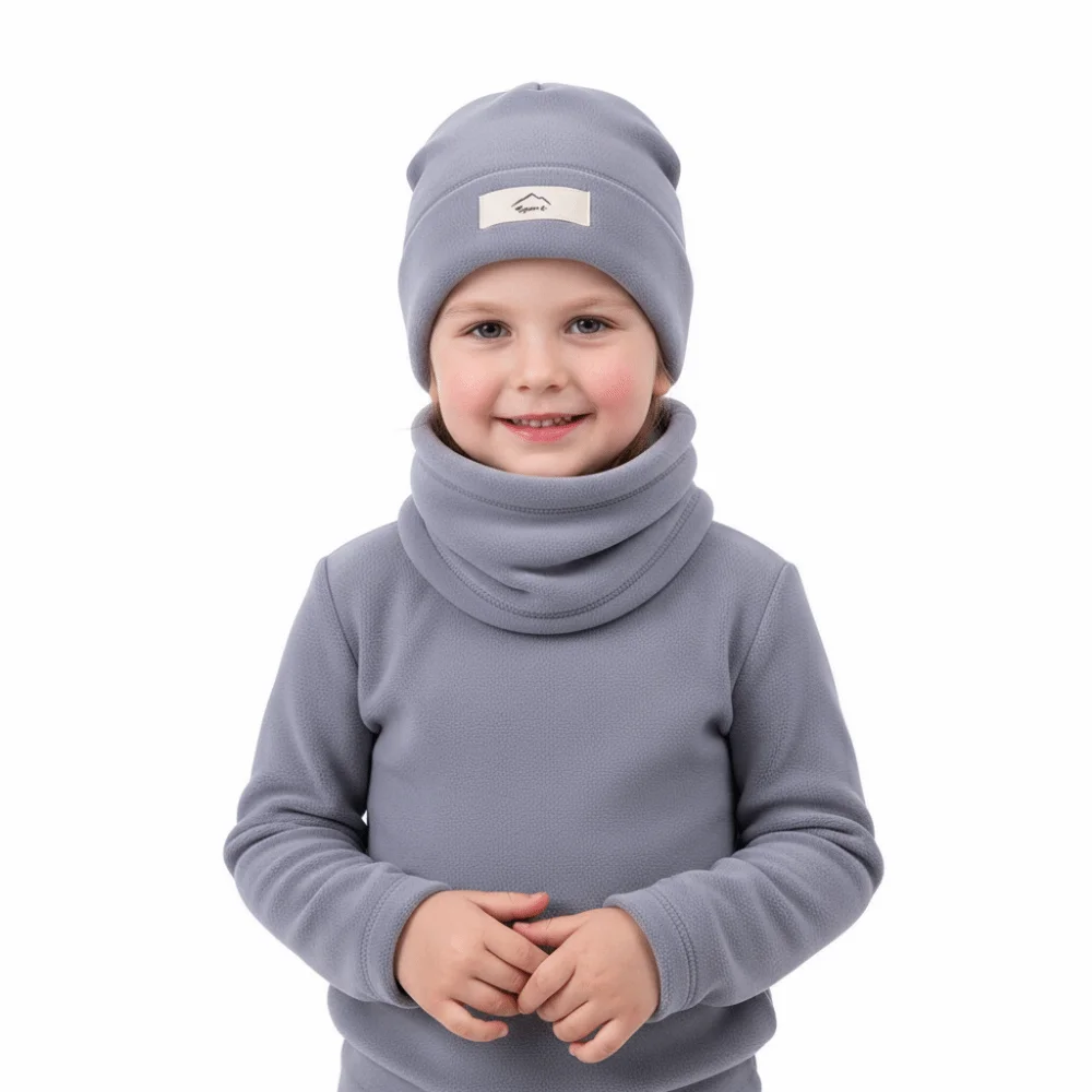 

Personality Elastic Cap Scarf Set Fleece Lining Korean Style Winter Pullover Cap Keep Warm Solid Color Compact Scarf Boys
