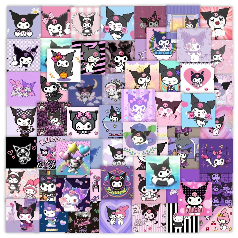 10/30/63pcs Kuromi Anime Cartoon Graffiti Stickers estetica bambini decorazione decalcomanie bagaglio fai da te chitarra DiaryCute Sticker Kid Toy