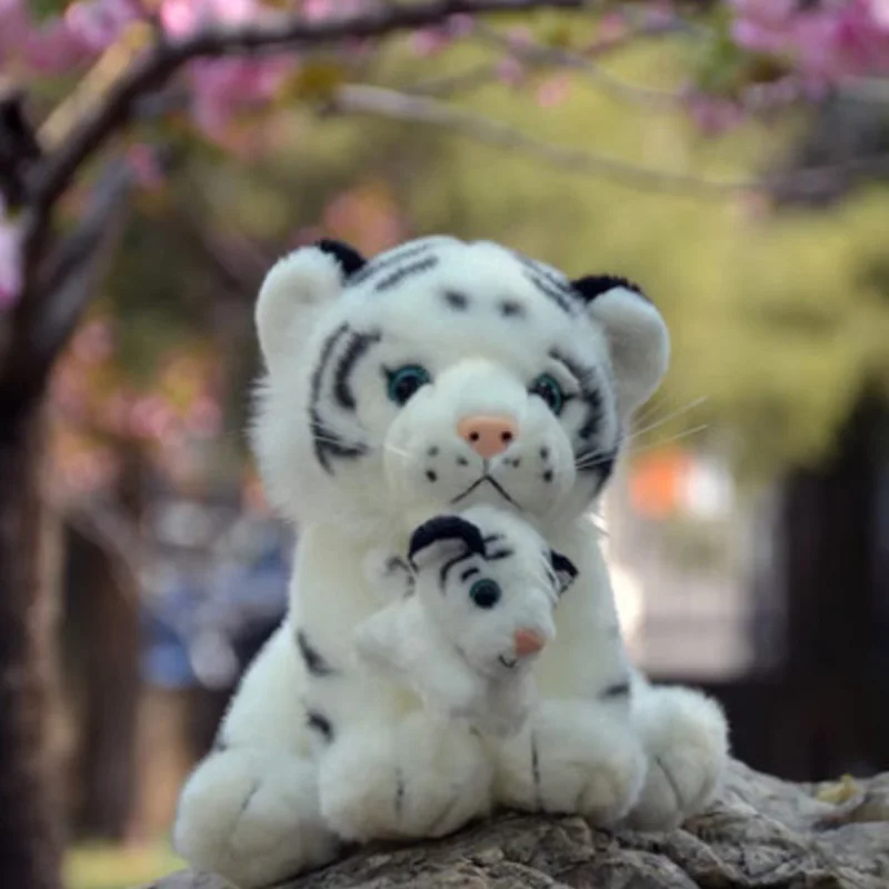 لطيف الأم والابن النمر ألعاب من القطيفة مقلد النمر الحيوان الدمى Kawaii سطح المكتب العناصر الزخرفية هدايا عيد ميلاد لصديق الأطفال