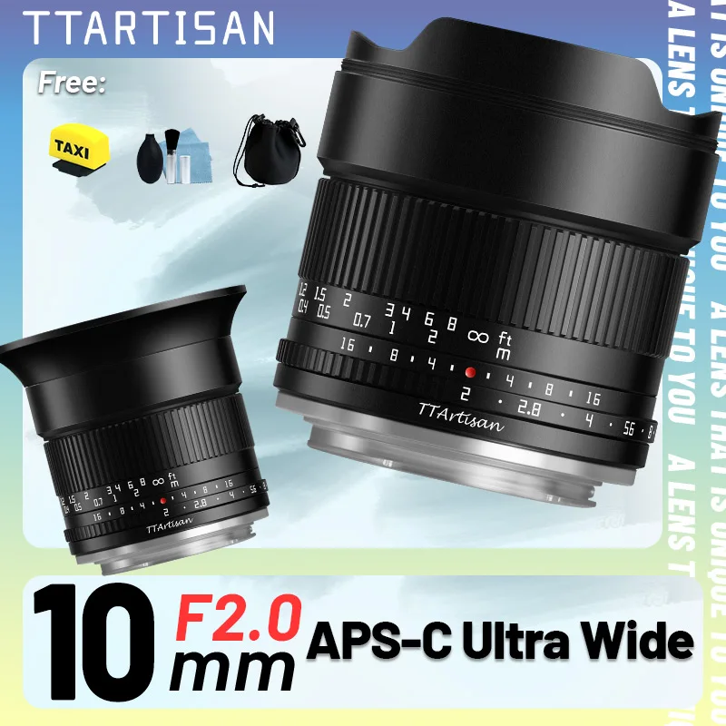 TTArtisan 10mm f2 APS-C 105 °   Lente Ultra Gran Angular de Enfoque Manual (MF) para Sony E, Nikon Z, Canon R, Fuji X, M43, MFT, a6600, a6400, xt50, xm5, r6