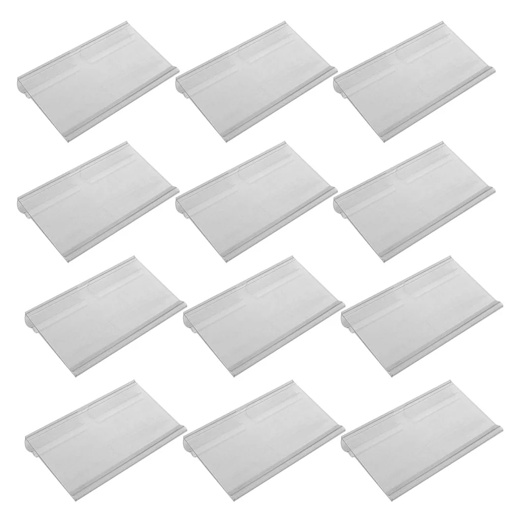 

60 Pcs Double Line Sticker Labels Stickers Clear Display Risers Stand Sign Holder