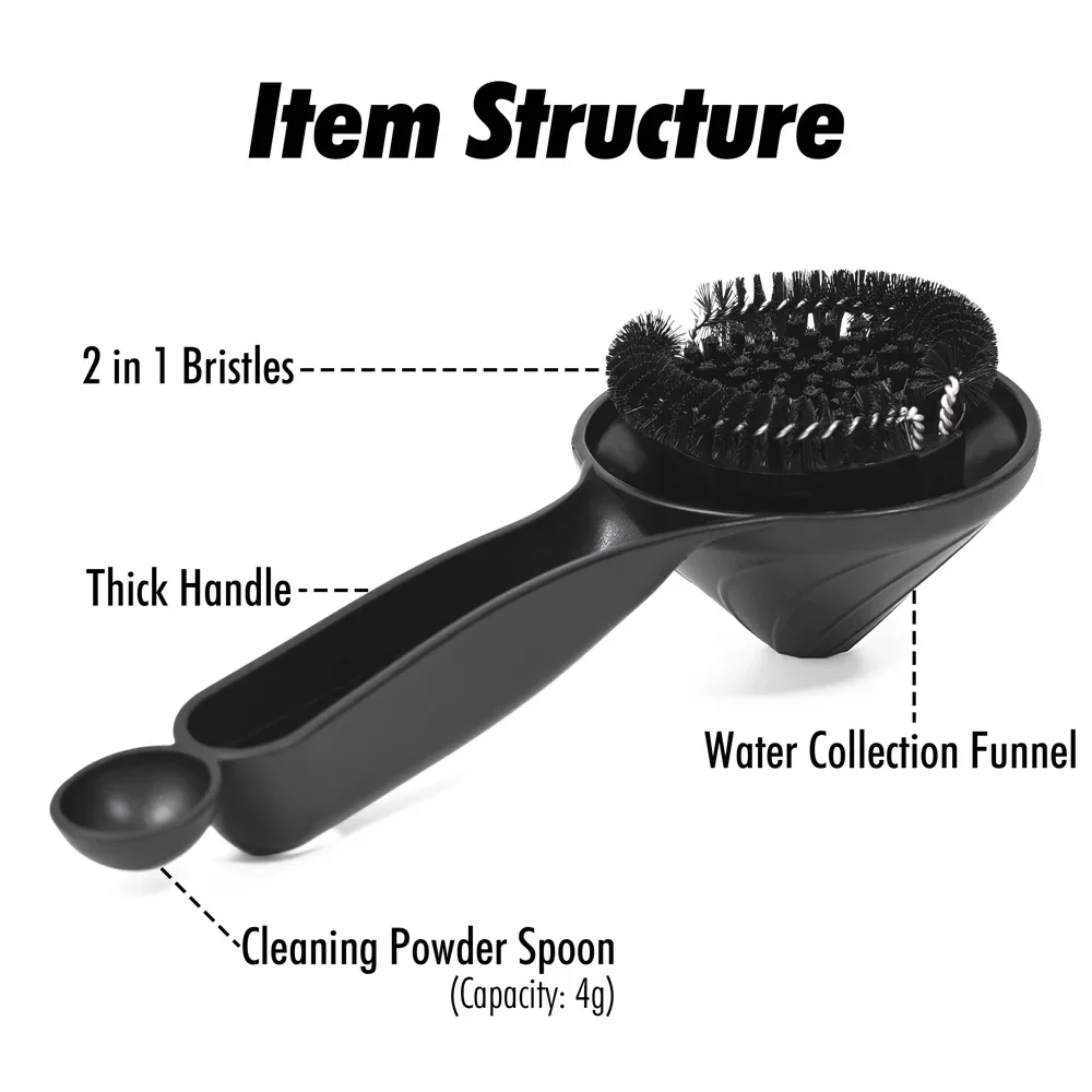 Espresso Machine Cleaning Brush Botton Splash-Proof Funel Tray Coffee Cleaning Brush Espresso Group Brewing Head Cleaning Brush