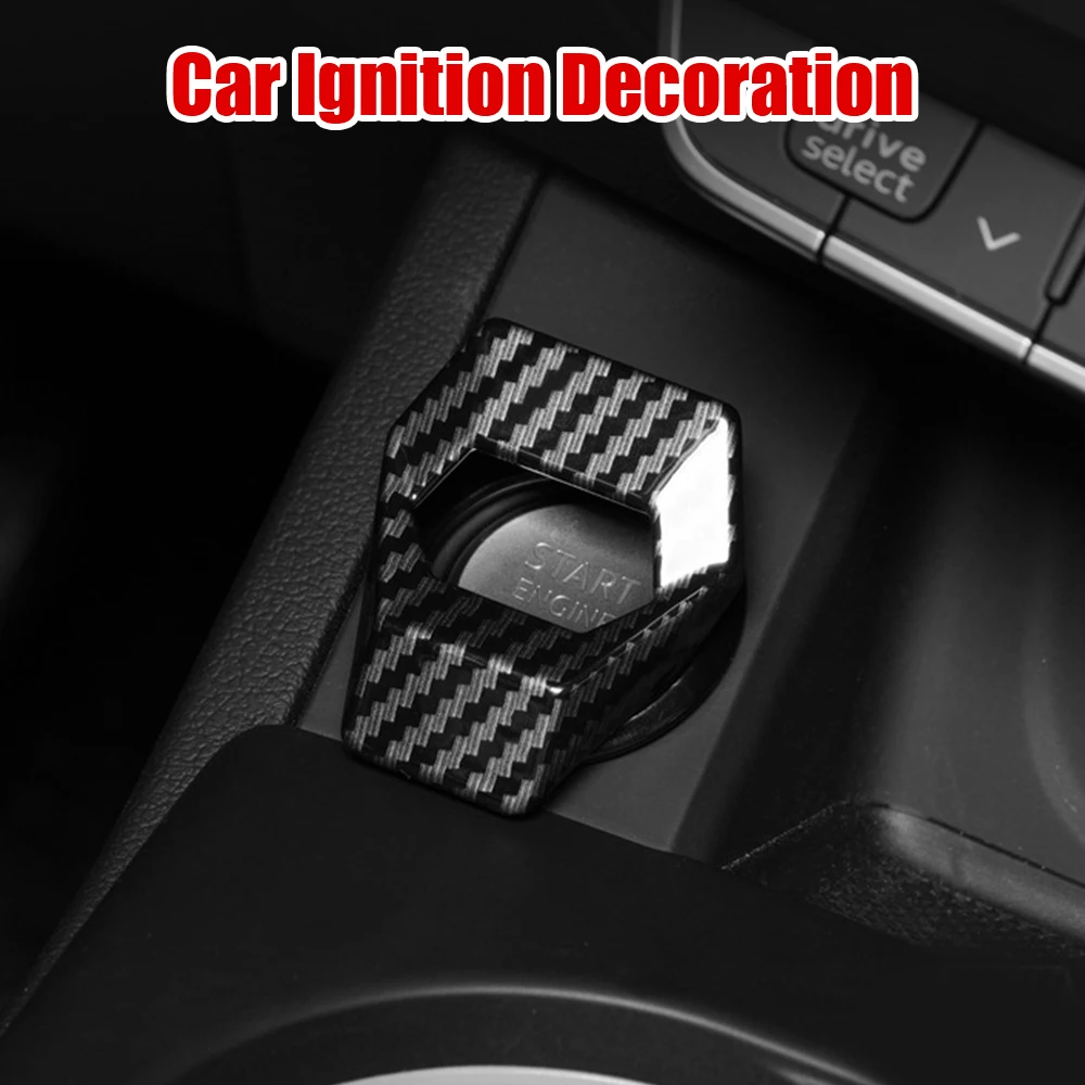 1Pc Universal Ignition Start Stop Button Cover Interior Protector Car Engine Switch Decor Styling Accessory